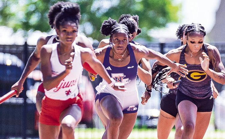 Sanaria Butler broke the Southland Conference record in the women’s 400, running a 52.11 at the LSU Alumni Gold on Saturday. Photo by Chris Reich, NSU Photographic Services