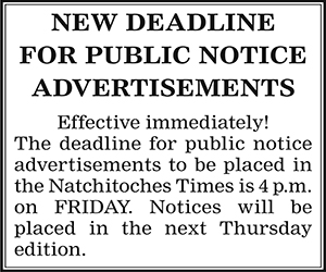 Public Notice Deadline