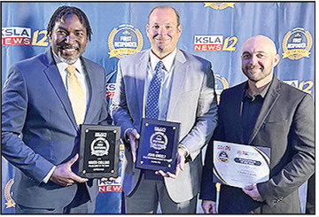 Natchitoches Police Chief Nikeo Collins, Sgt. John Greely and Det. Charles Cassels win honors at the KSLA SWEPCO First Responders Banquet in Shreveport.