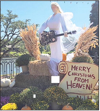 The Natchitoches Jr. High Art Club won the Crows on the Cane competition with its exhibit of “Merry Christmas From Heaven, Love Dolly.” The promotion is sponsored by the Historic District Business Association in partnertship with the Natchitoches Main Street Office. The exhibits will remain on display on Front Street through October. See second and third place winners are on Page 3A.