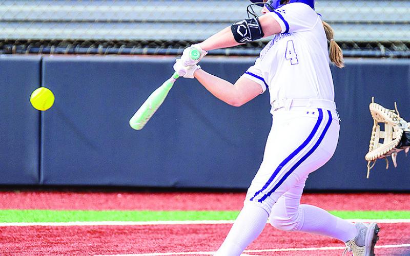 Camryn Becnel had a two-run double in NSU's 10-0 win at Grambling on Tuesday. Photo by Chris Reich, NSU Photographic Services
