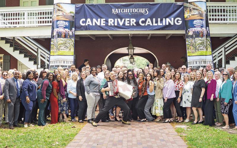 The approximately 100 people from Natchitoches Parish attending the Cane River Calling reception during Natchitoches Day at the Capitol got to drink coffee provided by French Market Express, hear live entertainment by the LaCour Trio Zydeco Band and enjoy and catering by Lasyone’s.