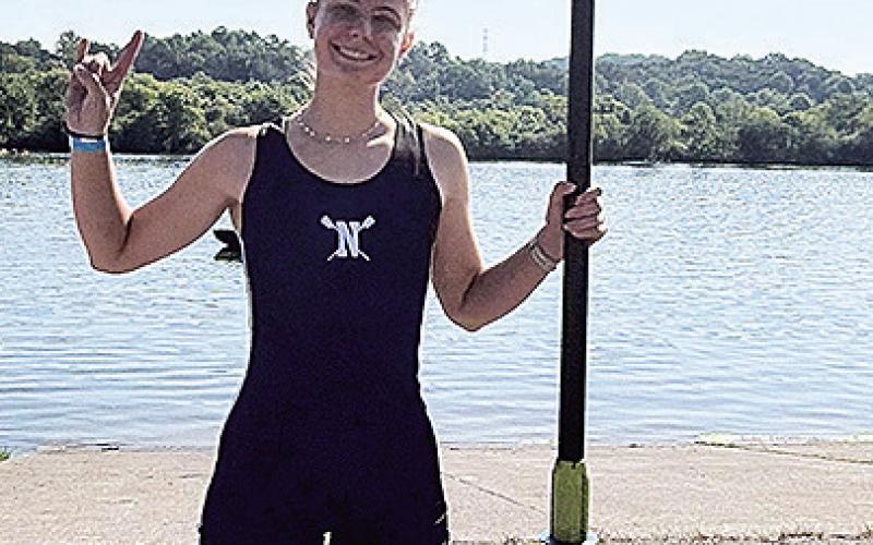 NSU rower Sophia Witman after her fourth-place finish in the women’s 1x event at the American Collegiate Rowing Association Championship.