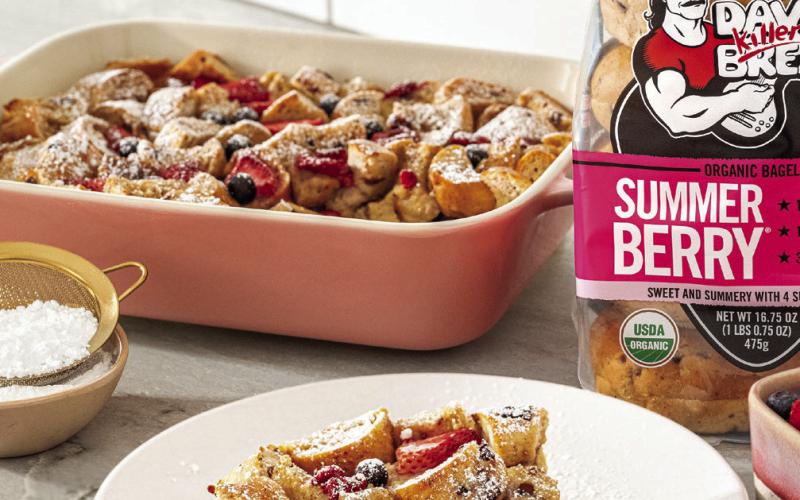 Berry Bagel French Toast Casserole