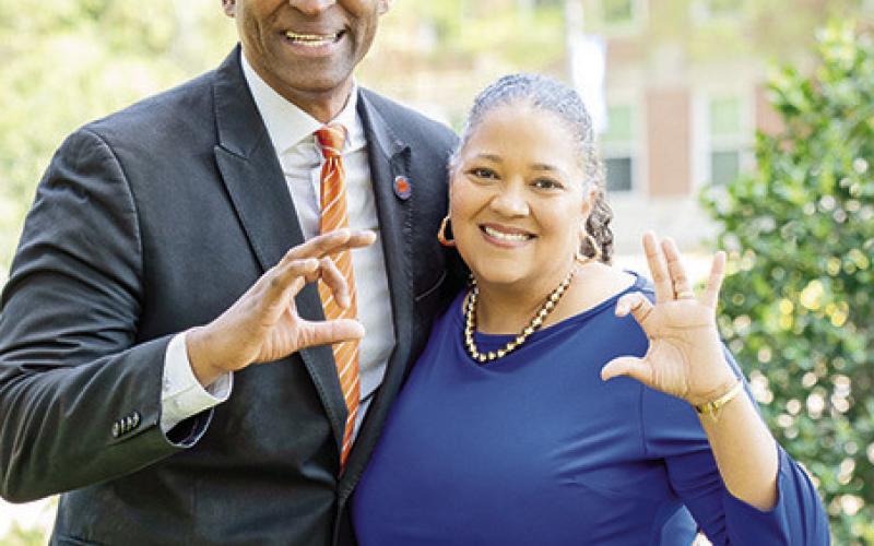 Louisiana Christian University’s 10th President Dr. Mark Johnson and his wife Heather were all smiles during his inauguration.