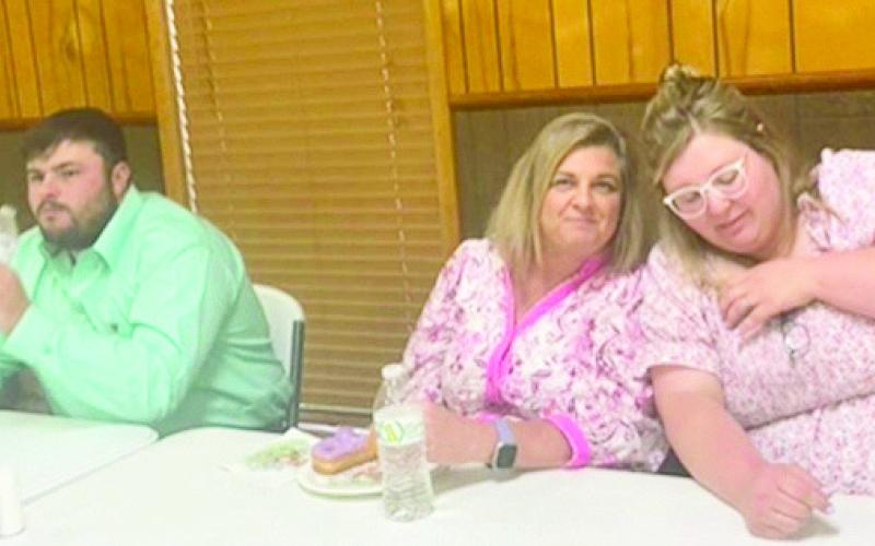 Leslie Salley and Mackenzie Smith enjoy fellowshipping at Old Bethel breakfast on Easter Sunday. Leslie’s son, Baylise and his fiancé’ were also at Old Bethel breakfast in Easter Sunday.
