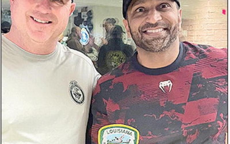 LDWF Capt. John Volentine, at left, is with FBI Director Kash Patel.