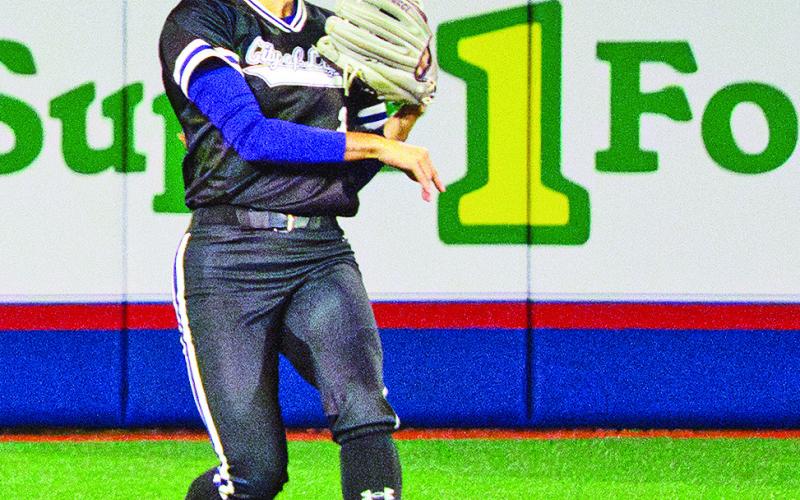 Hayden Andrews hit an RBI triple in NSU’s run-rule loss to Louisiana Tech on Tuesday. Photo by Paige Fontenot, NSU Director of Marketing and Digital Media