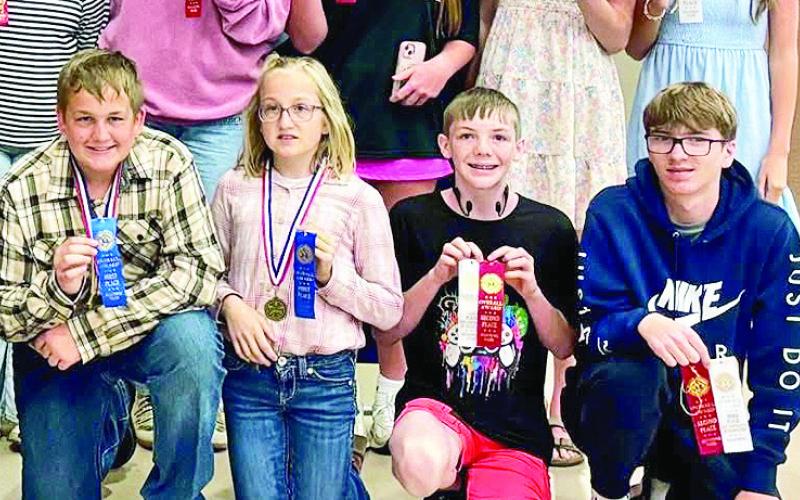 Trevor Bell and Dally Bell 1st Place Project Lane Mancil and Easton Cason 2nd Place Project 3rd for Character Portrayl