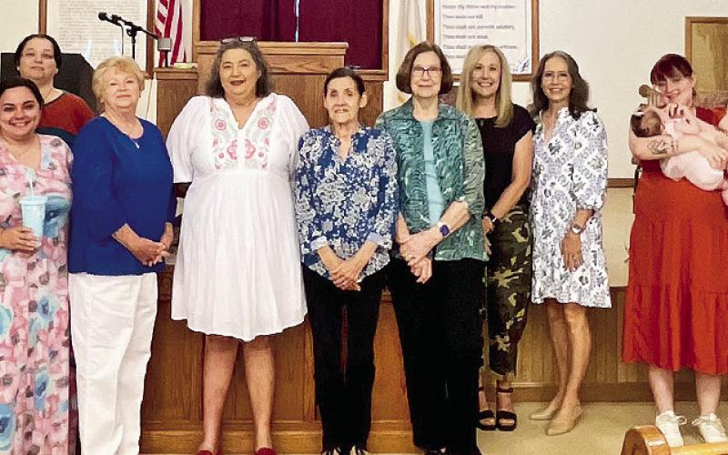 The mothers recognized at Bellwood Baptist Church last Sunday were Connie Matkin, Diane Massey, Teri Marshall, Lauren Smith, Misty Masters, Rhonda Dupree, Kayla Mathis, Helen Presley, Gayle Granger, Dana Presley, Carol Anne Shelton, Susan Collins holding Miss Ava, Debra Cook, and Tammy Wyatt.