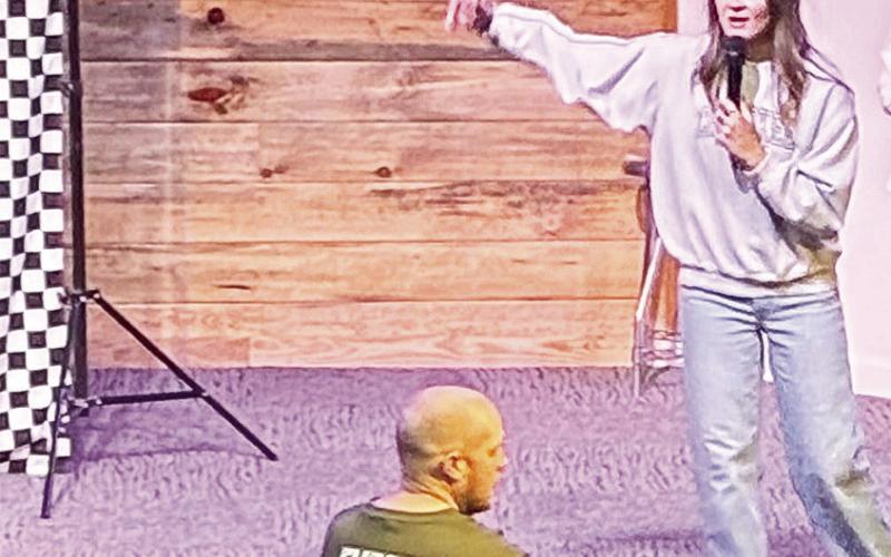 Makayla Mills emceed at the Kid’s Winter/ Spring Retreat last weekend.