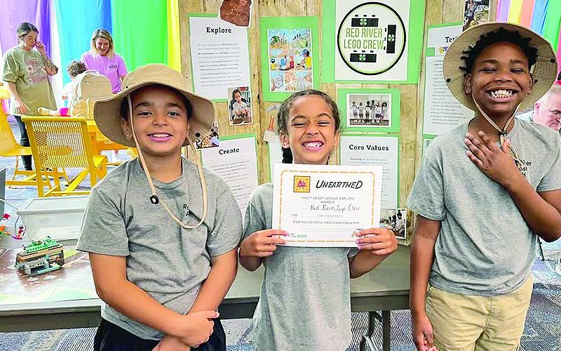 Arayah Mitchell, Jamari Thomas, and Zaden Williams, 4-H Cloverbuds from Red River Elementary, participated in the FIRST LEGO LEAGUE Robotics Festival at Artbreak in Shreveport. They did a great job and were awarded best model!