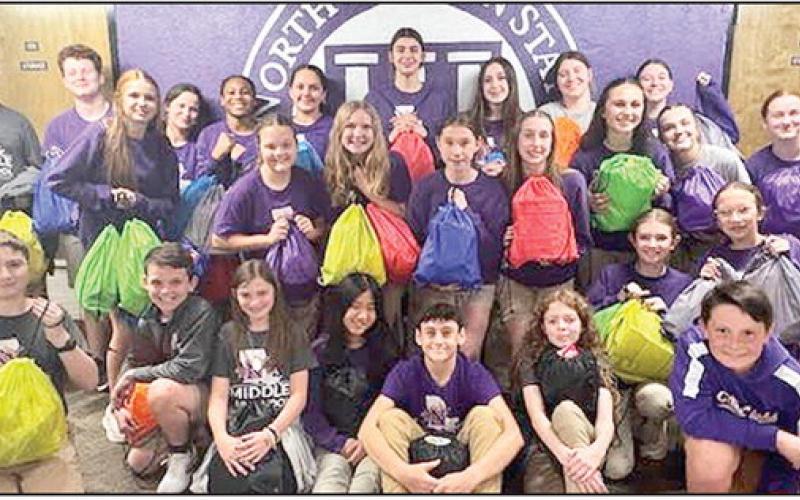 NSU Middle Lab Youth Volunteer Corps. delivers care bags to cancer patients