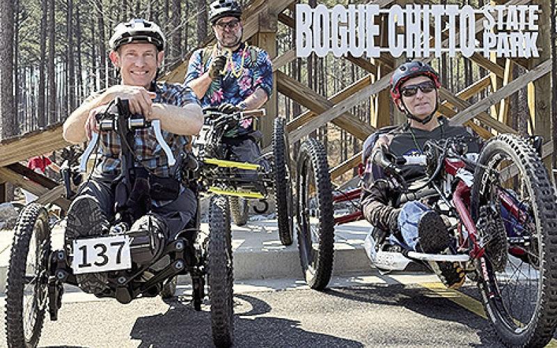 Louisiana military veterans ride the Bogue Chitto Mountain Bike Trail as a source of healing a reconnection that offers therapeutic benefits reaching well beyond physical fitness. Photos by Northshore Off-Road Bicycling Association.