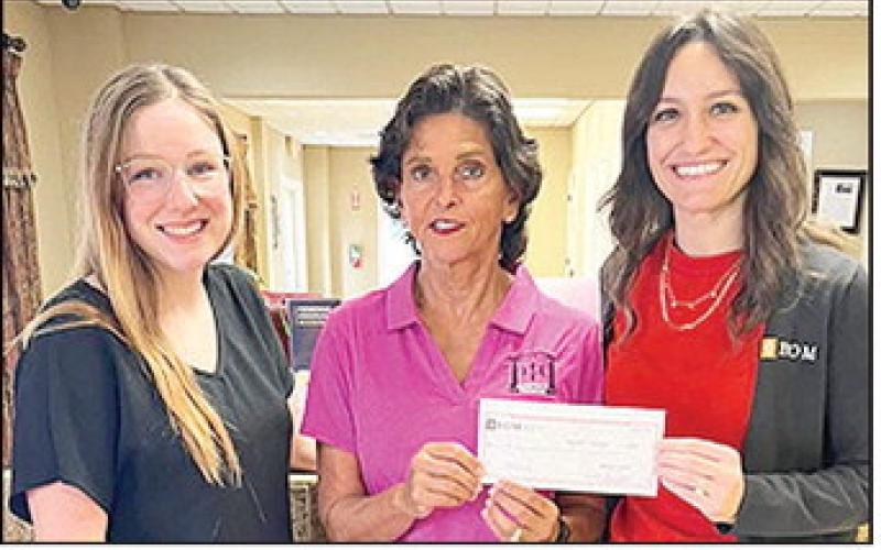 BOM Bank made a donation to Ignite 212, an organization that empowers youth and families in Natchitoches Parish through faithdriven education, mentorship, and community engagement. The donation will help provide nutritious snacks to support focus and participation during weekly sessions and incentives for children to encourage consistent attendance and active engagement. Pictured from left are BOM’s Alexis Gongre, Ignite 312 representative Anita Dubois and BOM’s Emily Breedlove.