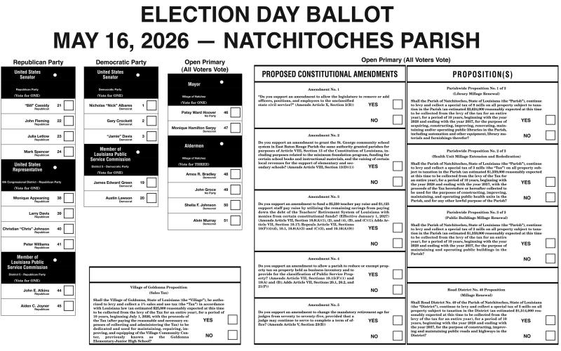 EARLY VOTING SATURDAY, MAY 2 - SATURDAY, MAY 9
