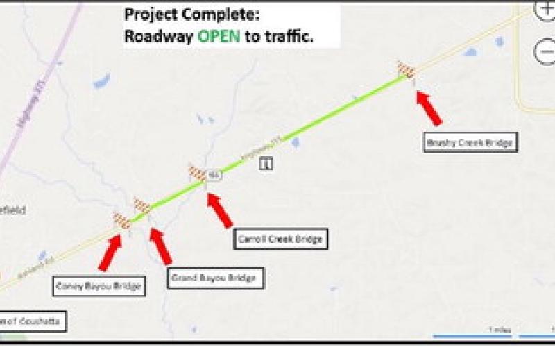 LA 155 bridge replacements near Coushatta, Red River Parish Complete