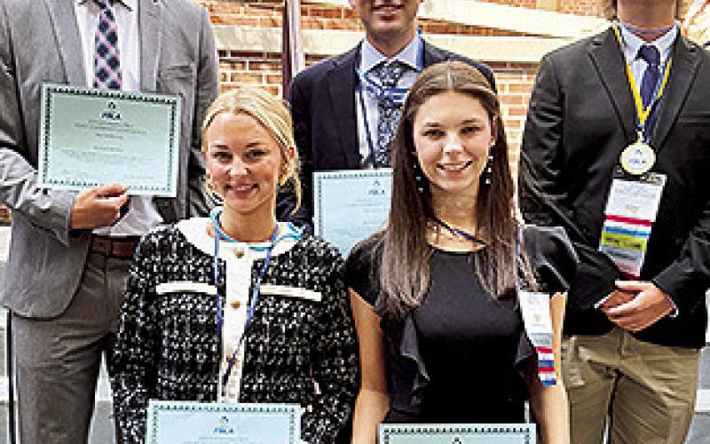 National Qualifiers are, on font row from left, Lainey Bennett and Audrey Matt. On back row are Cole Yopp, Justin Vienne and Nick Wright.