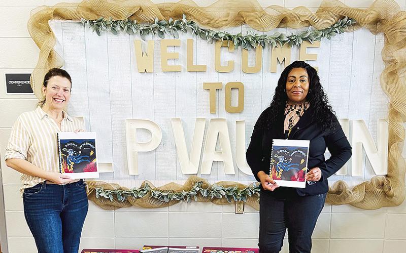 One standout contribution came from JAG member Christell Juarez, who authored a book titled “A Day in the Life as a Marine Biologist.” Her work, along with the others, reflects the creativity, effort, and dedication students put into the project. Holding copies of the book are, from left, Cori Manuel and Jacquelyn Rainwater.