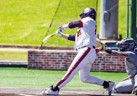 Ethan Menard hit his first career home run and drove in a career-high six RBIs in Thursday’s win at UTRGV. Credit: Chris Reich/NSU Photographic Services