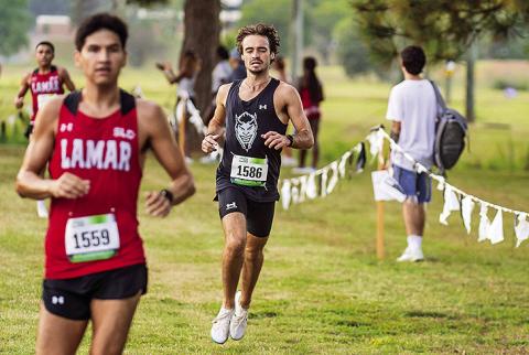 John Klein continued a strong season with his third consecutive top 10 finish at the NSU Pre-SLC Meet on Friday evening. Photo by : Chris Reich, NSU Photographic Services