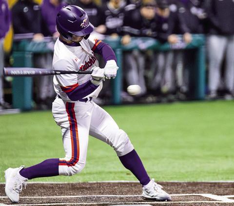Reese Lipoma had three hits in Tuesday’s loss at ULM. Photo by Chris Reich/NSU Photographic Services