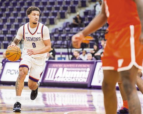 Izzy Miles (pictured) comes up clutch with a late steal and a game-sealing free throw as the Northwestern State men's basketball team wins in the final seconds against UTRGV on Monday, 64-63. Photo by Chris Reich, NSU Photographic Services