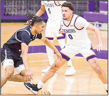 Izzy Miles (pictured) led the Northwestern State men’s basketball team in scoring, finishing with 17 points, but the Demons fell to Lamar in their home opener in conference play, Monday night, 76-61. Photo by Chris Reich, NSU Photographic Services