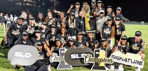 Northwestern State’s women have now won the last four championships award, including two straight outdoor crowns, after a dominant showing at the SLC Championships Photo by Southland Conference