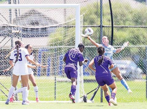 Kennedy Rist had seven saves to help Northwestern State surrender just one goal in two games, as she was named Southland Conference Goalkeeper of the Week for the second consecutive week. Photo by Chris Reich, NSU Photographic Services