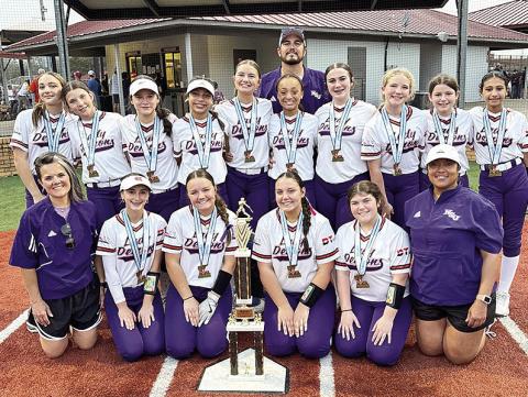 The NSU Middle Lab softball team includes, front row from left assistant coach Jessica McGrath, Sophia Pleasant, Addie McGrath, Sara Beth Terrell, Isabella Stephens and assistant coach Marla Jones. On back row are Peyton Vascocu, Natalie Fredieu, Brinley Smith, Stella Jones, Ava Fredieu, head coach Chad Fredieu, Kaylee Jones, Kate Proctor, Lila Hubier, Kayla Wilson and Charlee Rodriguez.