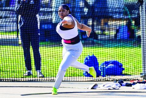 Shakera Kirk posted one of the 18 personal bests set by Northwestern State on Saturday at the Alumni Muster, tossing a 170-05 in the women’s discus.