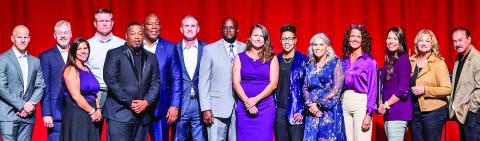 Group shot of the 2024 N-Club Hall of Fame class. Photo by Chris Reich/NSU Photographic Services