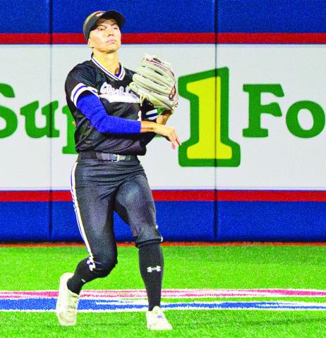 Hayden Andrews hit an RBI triple in NSU’s run-rule loss to Louisiana Tech on Tuesday. Photo by Paige Fontenot, NSU Director of Marketing and Digital Media