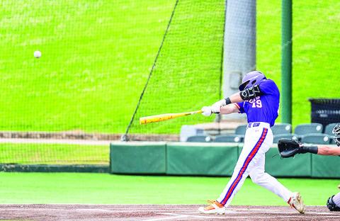 Samuel Stephenson collected his first career multi-home run game in Sunday’s win at Pepperdine. Photo by Chris Reich/NSU Photographic Services