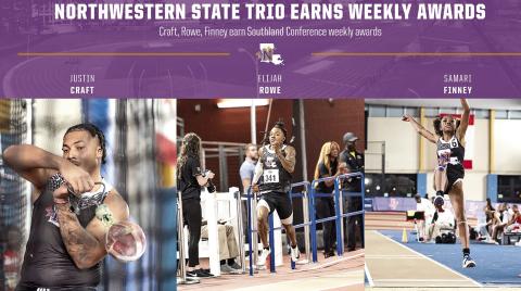 Northwestern State trio takes home SLC weekly awardsAlt Text for Image
