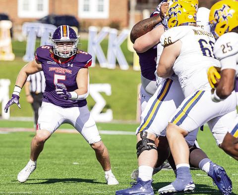 Blake Gotcher (5) is NSU’s first Buck Buchanan Award finalist in more than a decade. Photo by Chris Reich/NSU Photographic Services