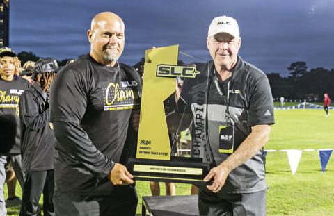 After guiding the Northwestern State women’s track and field team to its first ever outdoor team title, head coach Mike Heimerman was named Southland Conference Women’s Coach of the Year. Photo by Prentice James