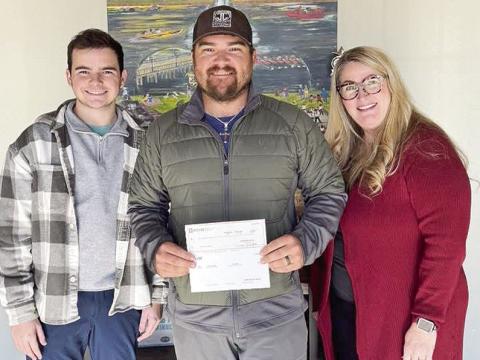 BOM continues its sponsorship of Justin Cooper Fishing. We want to wish Justin good luck this year and we can’t wait to follow his journey. Pictured from left are BOM’s Zach Cooper, Justin Cooper, BOM’s Mary Kristi Lee.