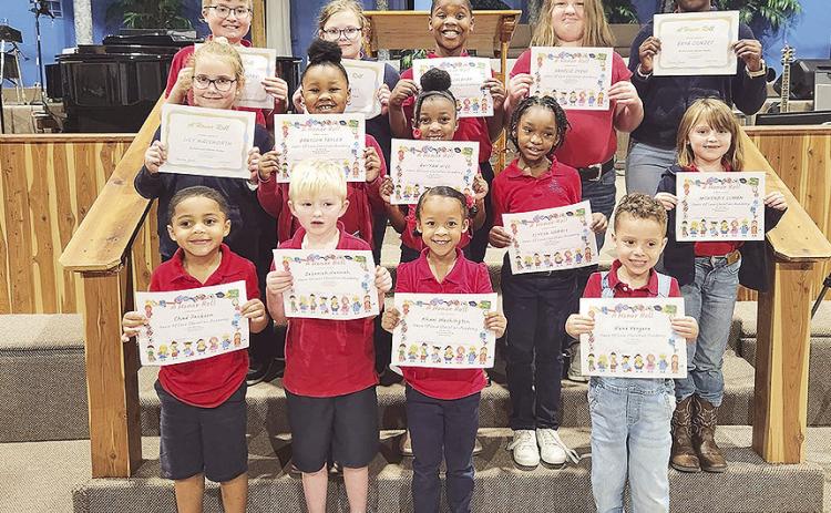 Oasis of Love Christian Academy Honor Roll for first nine weeks
