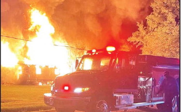 NPSO Deputy S.Kennedy, Sgt. C. Olliff, and Natchitoches Parish Fire Protection District #9 were on the scene of a structure fire, a double-wide manufactured home, in the 100 block of Marshall St. in Campti at 10:30 p.m. Wednesday. The cause of the fire is undetermined. Relatives of the owner said the home has been vacant for a couple of years.