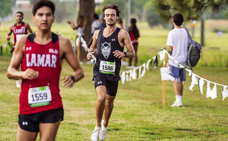 John Klein continued a strong season with his third consecutive top 10 finish at the NSU Pre-SLC Meet on Friday evening. Photo by : Chris Reich, NSU Photographic Services