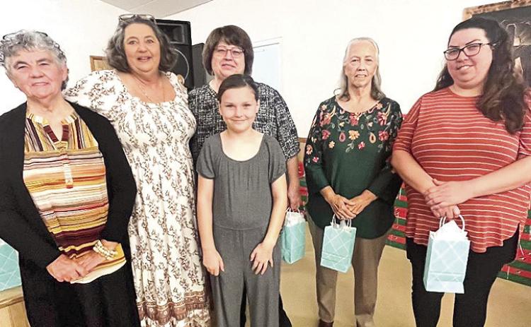 These ladies at Bellwood Baptist Church, including Connie Matkin, Diane Massey, Kayla Mathis, Tammy Wyatt, Kenna Leigh Matkin, Peggy Lindsey and Kandyce Hawker and Rhonda Dupree and her son Jared Dupree, in honor of Jared’s grandparents, Red and Argie Colston, provided and packed 223 boxes for Operation Christmas Child.