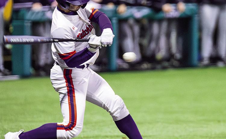 Reese Lipoma had three hits in Tuesday’s loss at ULM. Photo by Chris Reich/NSU Photographic Services