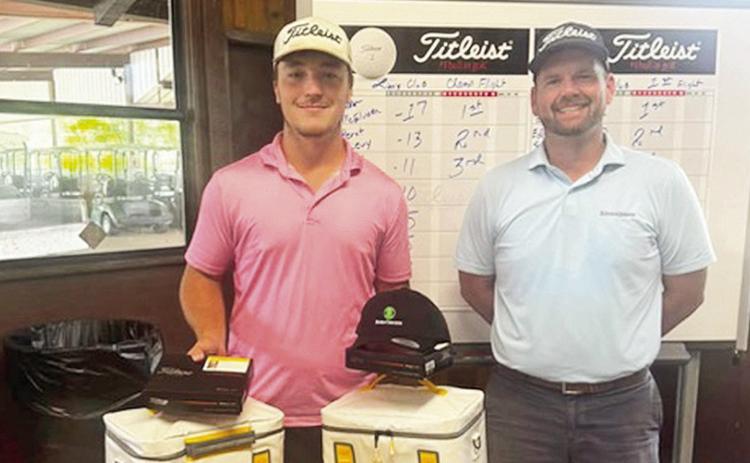First place in the Champion Flight was Logan Carter and Matt McElveen. Carter also won Closest to the Pin. First place prizes were provided by Edward Jones Financial Advisor Jake Cooper.