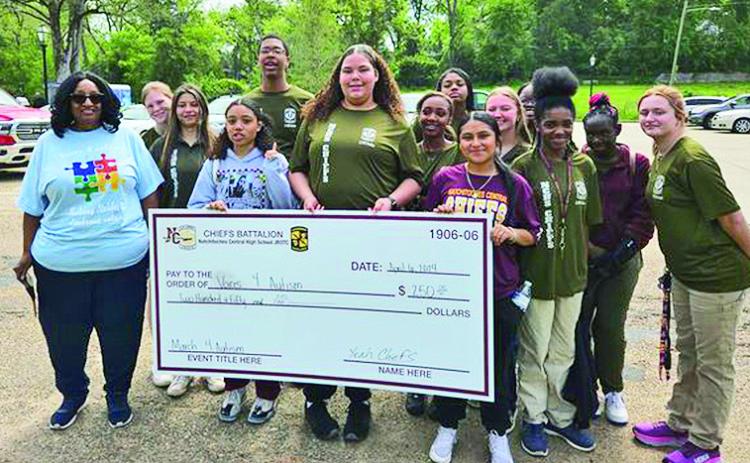 Members of the JROTC Chiefs Battalion at Natchitoches Central participated in the Autism Awareness Walk.