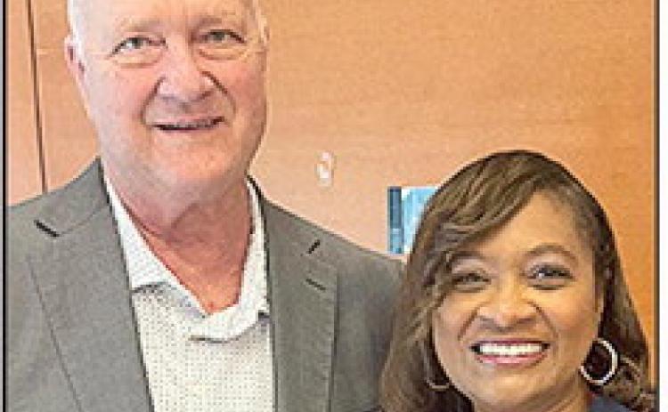 Pictured from left are Baton Rouge Mayor-President Sid Edwards and Ulisa Ward Hookfin.