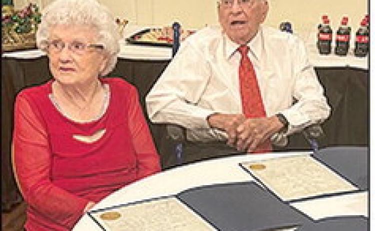 Gussie and Leland Lacaze of Robeline were honored as this year’s longest known married couple by Louisiana Family Forum.