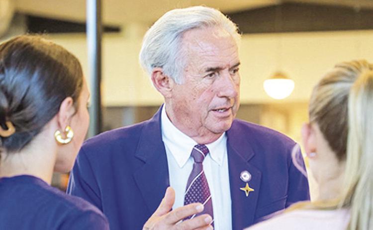 NSU President James T. Genovese visited with students during the President’s Picnic, an event held annually in conjunction with New Student Convocation the evening before fall classes begin.