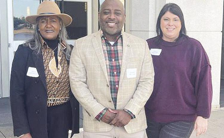 Mayors Patsy Ward Hoover, Ronnie Williams Jr. and Leslie Oglesby represent municipalities that will get money for drainage improvements.